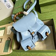 Gucci Bamboo Backpack Blue 22x22x7cm - 5