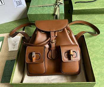 Gucci Bamboo Backpack Brown 22x22x7cm