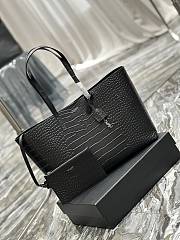 YSL Shopping Saint Laurent E/W In Crocodile Embossed Leather Black Size 37x28x13cm - 2