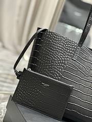 YSL Shopping Saint Laurent E/W In Crocodile Embossed Leather Black Size 37x28x13cm - 4