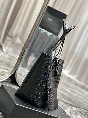 YSL Shopping Saint Laurent E/W In Crocodile Embossed Leather Black Size 37x28x13cm - 6
