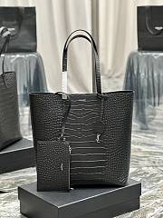 Shopping Saint Laurent Toy In Crocodile-Embossed Leather Black Size 25x28x8cm - 1