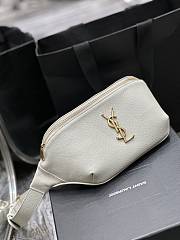 Cassandre Classic Belt Bag In Grain De Poudre Embossed Leather White Size 25x14x3.5cm - 5