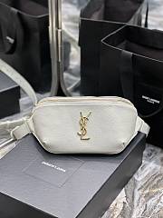 Cassandre Classic Belt Bag In Grain De Poudre Embossed Leather White Size 25x14x3.5cm - 4