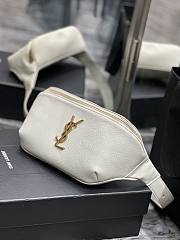Cassandre Classic Belt Bag In Grain De Poudre Embossed Leather White Size 25x14x3.5cm - 3
