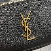 YSL Cassandre Classic Belt Bag In Grain De Poudre Embossed Leather Black Size 25x14x3.5cm - 5