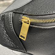 YSL Cassandre Classic Belt Bag In Grain De Poudre Embossed Leather Black Size 25x14x3.5cm - 4