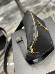 YSL Cassandre Classic Belt Bag In Grain De Poudre Embossed Leather Black Size 25x14x3.5cm - 2