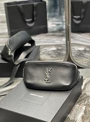YSL Cassandre Classic Belt Bag In Smooth Calf Leather Black/Silver Size 25x14x3.5cm - 1