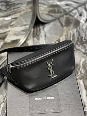 YSL Cassandre Classic Belt Bag In Smooth Calf Leather Black/Silver Size 25x14x3.5cm - 5
