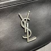 YSL Cassandre Classic Belt Bag In Smooth Calf Leather Black/Silver Size 25x14x3.5cm - 4