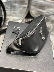 YSL Cassandre Classic Belt Bag In Smooth Calf Leather Black/Silver Size 25x14x3.5cm - 2