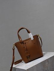 Mini Toy Shopping Saint Laurent In Box Leather Brown Size 18x17x8cm - 4