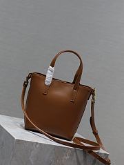 Mini Toy Shopping Saint Laurent In Box Leather Brown Size 18x17x8cm - 2