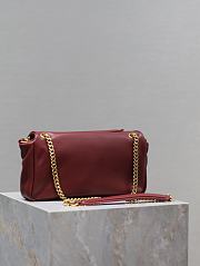 YSL Calypso In Plunged Lambskin Red Size 26×14×7cm - 5