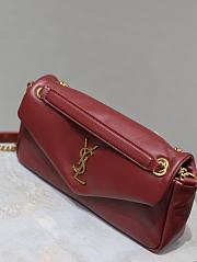 YSL Calypso In Plunged Lambskin Red Size 26×14×7cm - 4