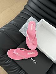 Chanel Dad Sandals Velvet Flip Flops Pink - 2