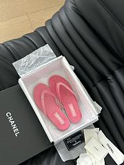 Chanel Dad Sandals Velvet Flip Flops Pink - 4