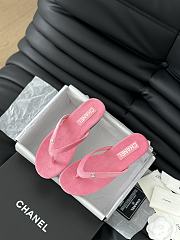 Chanel Dad Sandals Velvet Flip Flops Pink - 5