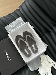 Chanel Dad Sandals Velvet Flip Flops Gray - 5