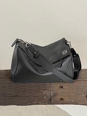 Loewe Large Puzzle Bag In Shiny Calfskin Black Size 38x19x23cm - 6