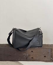 Loewe Large Puzzle Bag In Shiny Calfskin Black Size 38x19x23cm - 3