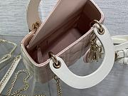 Mini Lady Dior Bag Two-Tone Latte and Powder Pink Cannage Lambskin 17x15x7cm  - 6