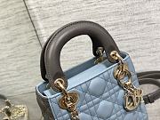 Mini Lady Dior Bag Two-Tone Sky Blue and Steel Gray Cannage Lambski 17x15x7cm  - 5