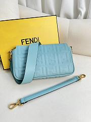 Fendi Baguette Light Blue Nappa Leather Bag 27x15x6cm - 6