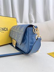 Fendi Baguette Blue Nappa Leather Bag 27x15x6cm - 6