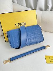Fendi Baguette Blue Nappa Leather Bag 27x15x6cm - 2