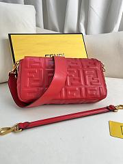 Fendi Baguette Red Nappa Leather Bag 27x15x6cm - 4