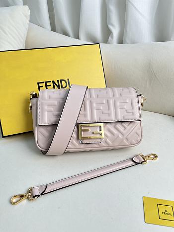Fendi Baguette Light Pink Nappa Leather Bag 27x15x6cm
