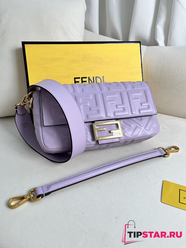 Fendi Baguette Light Purple Nappa Leather Bag 27x15x6cm - 1