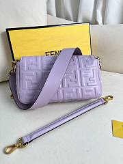 Fendi Baguette Light Purple Nappa Leather Bag 27x15x6cm - 5
