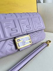 Fendi Baguette Light Purple Nappa Leather Bag 27x15x6cm - 4