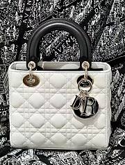 Small Lady Dior Bag Two-Tone Black and White Cannage Lambskin20x17x8cm - 1