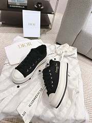 Walk'n'Dior Platform Sneaker Black Fringed Cotton Canvas with Embroideries - 6
