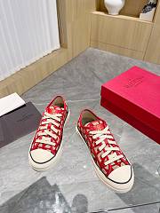 Valentino Garavani Toile Iconographe Totaloop Low-Top Sneaker Red - 5