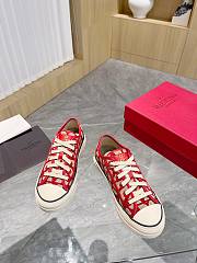 Valentino Garavani Toile Iconographe Totaloop Low-Top Sneaker Red - 2