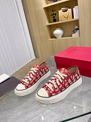 Valentino Garavani Toile Iconographe Totaloop Low-Top Sneaker Red - 3