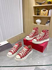 Valentino Garavani Toile Iconographe Totaloop Low-Top Sneaker Red - 3