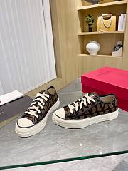 Valentino Garavani Toile Iconographe Totaloop Low-Top Sneaker Brown - 1