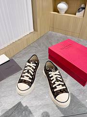 Valentino Garavani Toile Iconographe Totaloop Low-Top Sneaker Brown - 3