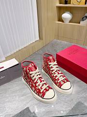 Valentino Garavani Toile Iconographe Totaloop High-Top Sneaker Red - 4