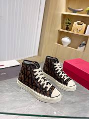 Valentino Garavani Toile Iconographe Totaloop High-Top Sneaker Brown - 1