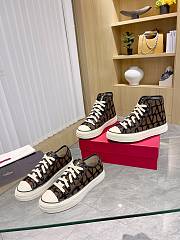 Valentino Garavani Toile Iconographe Totaloop High-Top Sneaker Brown - 3