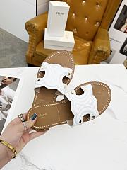 Celine Triomphe Mule In Calfskin White - 1