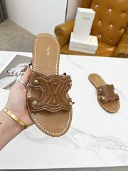 Celine Triomphe Mule In Calfskin Brown - 2