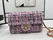 Chanel Classic Flap Bag in Cotton Tweed Pink 20cm - 6